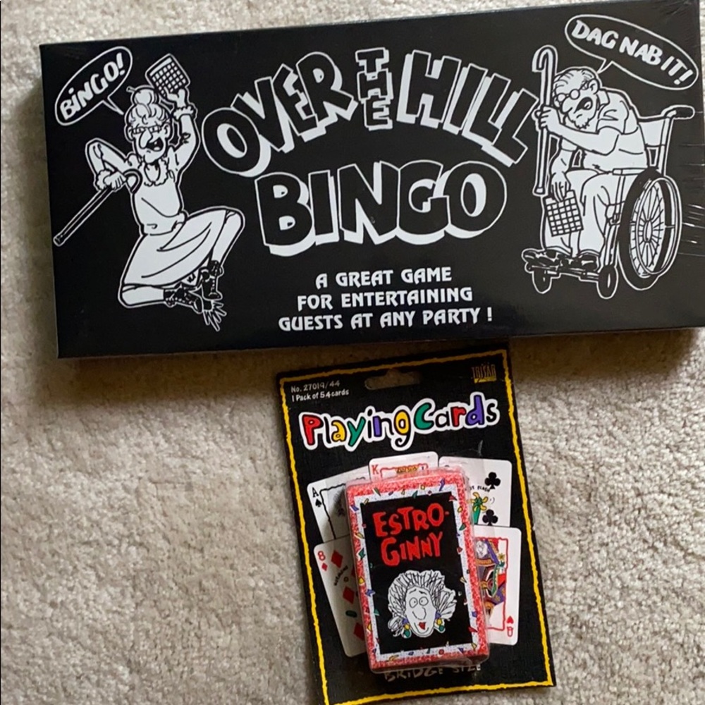 2 Vintage bingo and card games “over the hill”